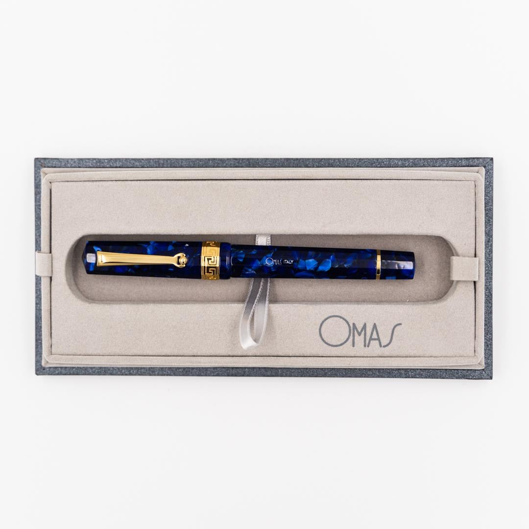 Paragon Arco Blue Fountain Pen (Yellow Gold)