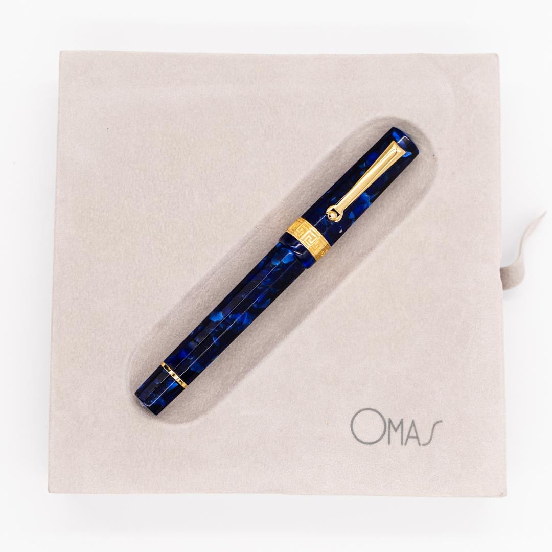 Paragon Arco Blue Fountain Pen (Yellow Gold)