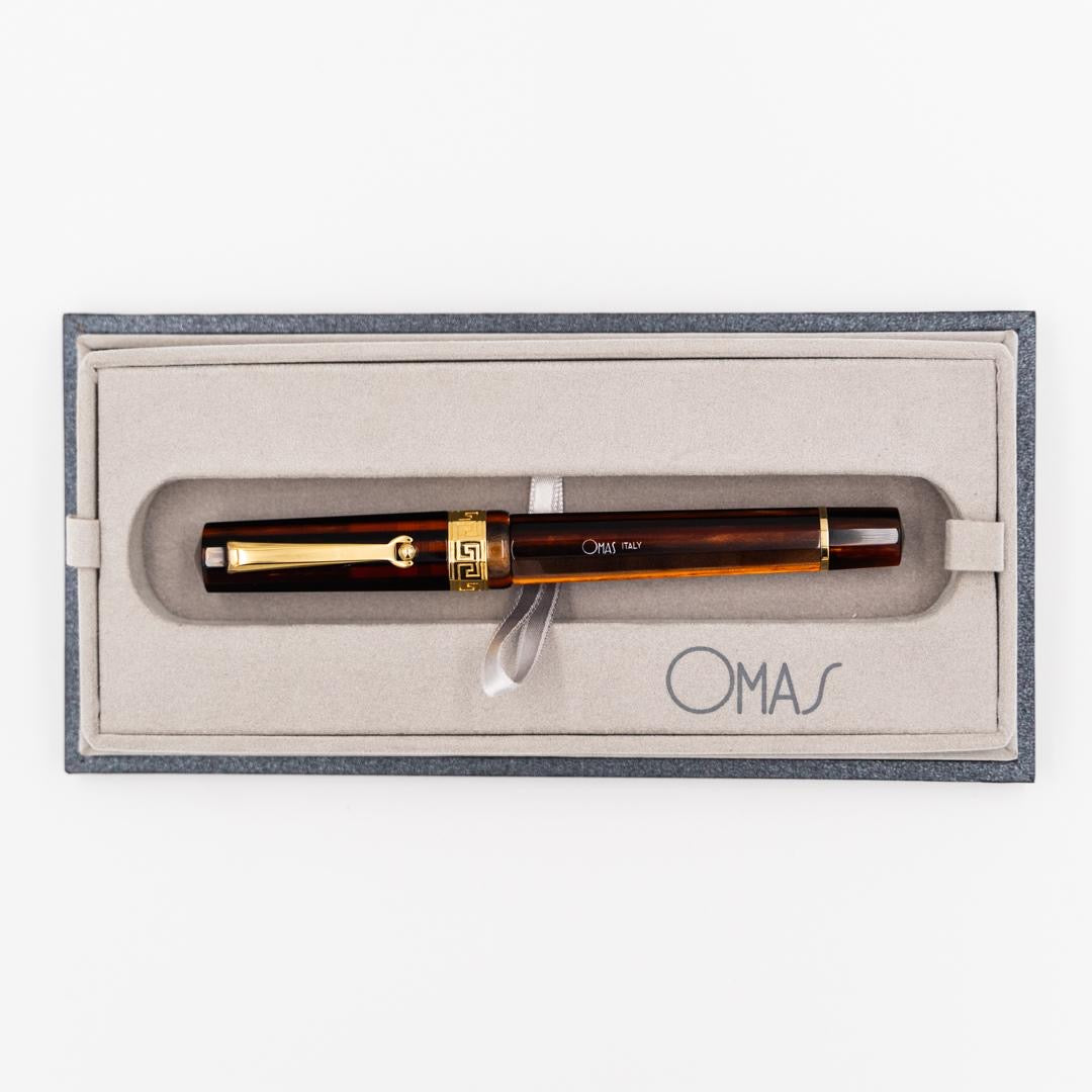 Paragon Arco Brown Fountain Pen (Yellow Gold)
