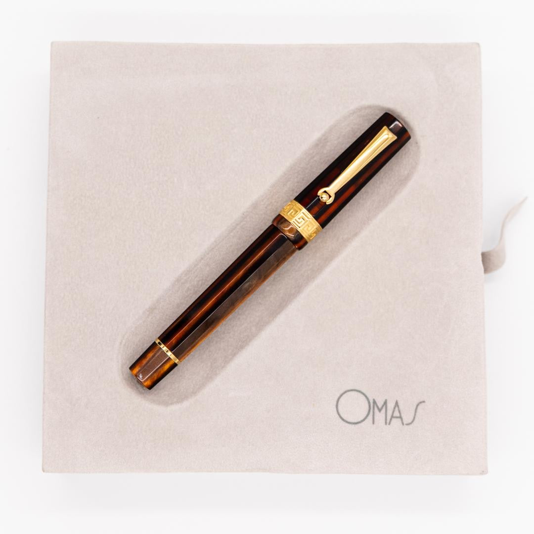 Paragon Arco Brown Fountain Pen (Yellow Gold)