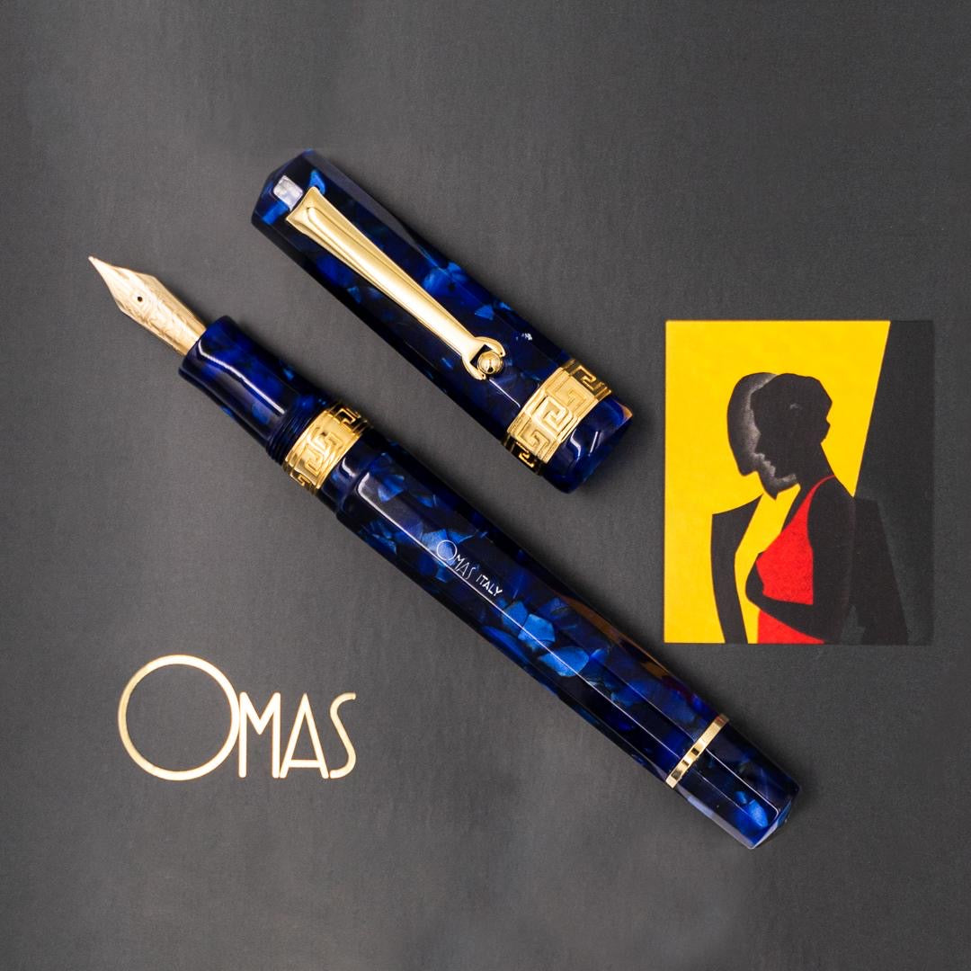 Paragon Arco Blue Fountain Pen (Yellow Gold)