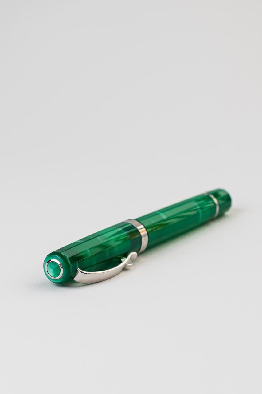 Paragon Tropical Green Rollerball Pen (White Gold)