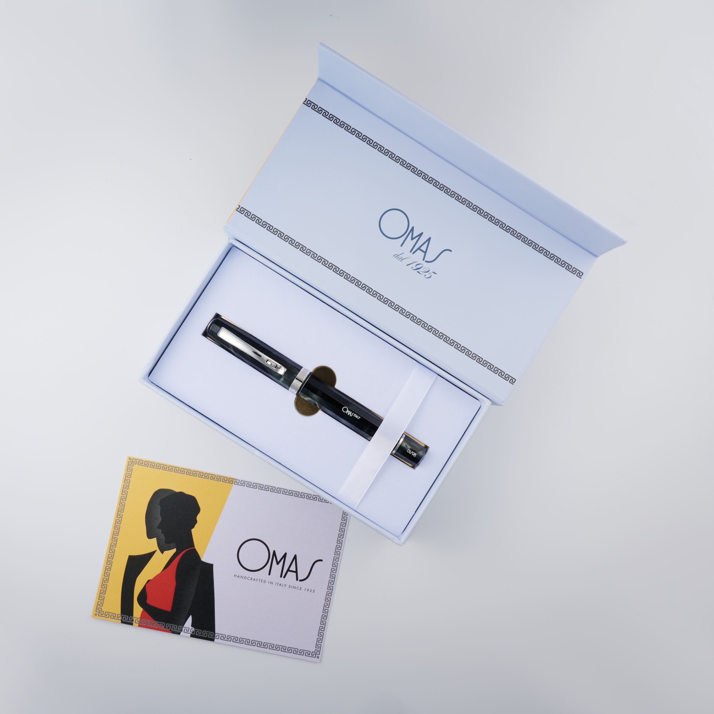 Paragon Black Rollerball Pen (White Gold)